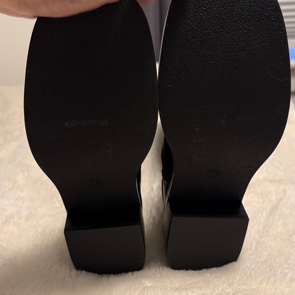 MOTO Goth Black Vegan Leather Boots - Picture 6 of 8